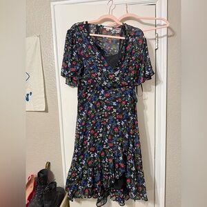 Calvin Klein Pink and Blue Ruffled Tiered Sundress